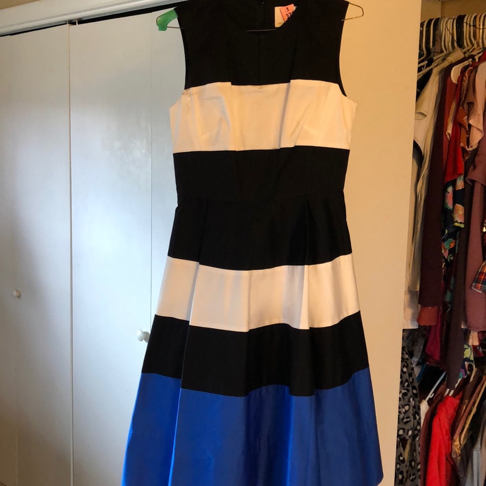 Kate spade ♠️ black white and blue dress